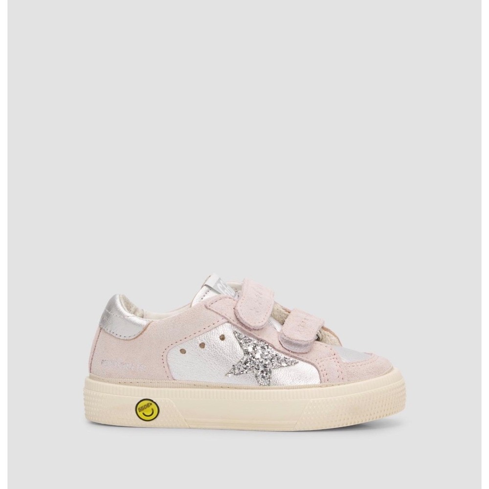 Golden Goose Pink Silver Glitter Star Toddler Leather Sneakers Low-Top NWB 7 - Picture 2 of 7